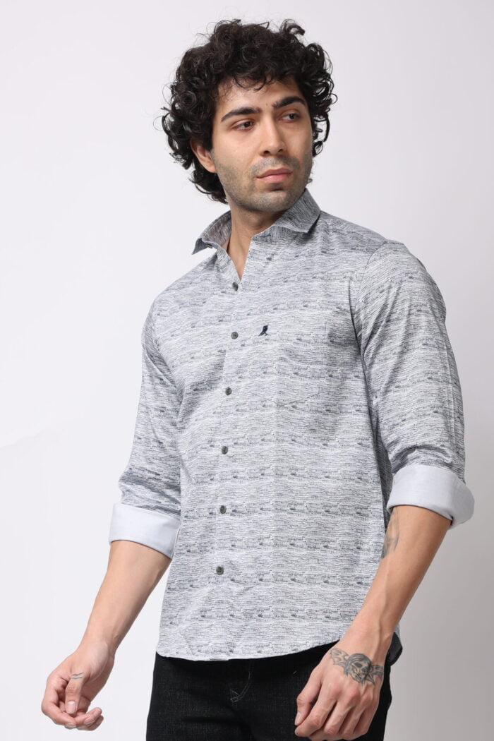 Grey Pattern Shirt -17032