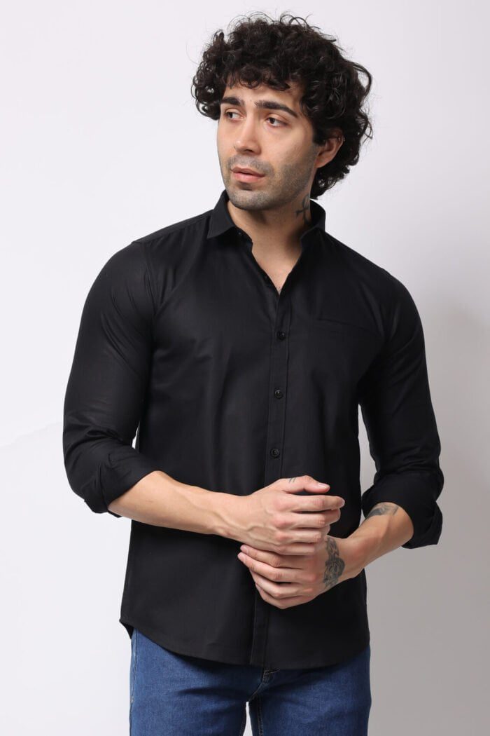 Black Solid Shirt-18080