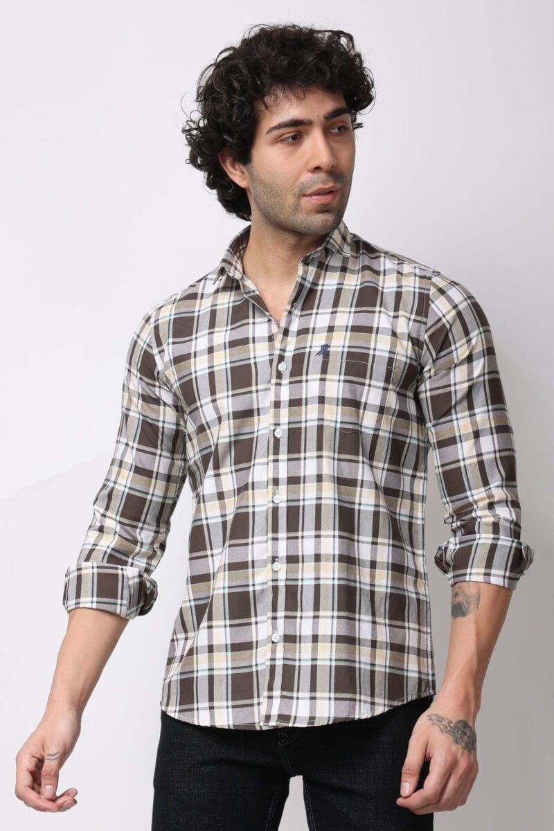Brown Checks Shirt -18085
