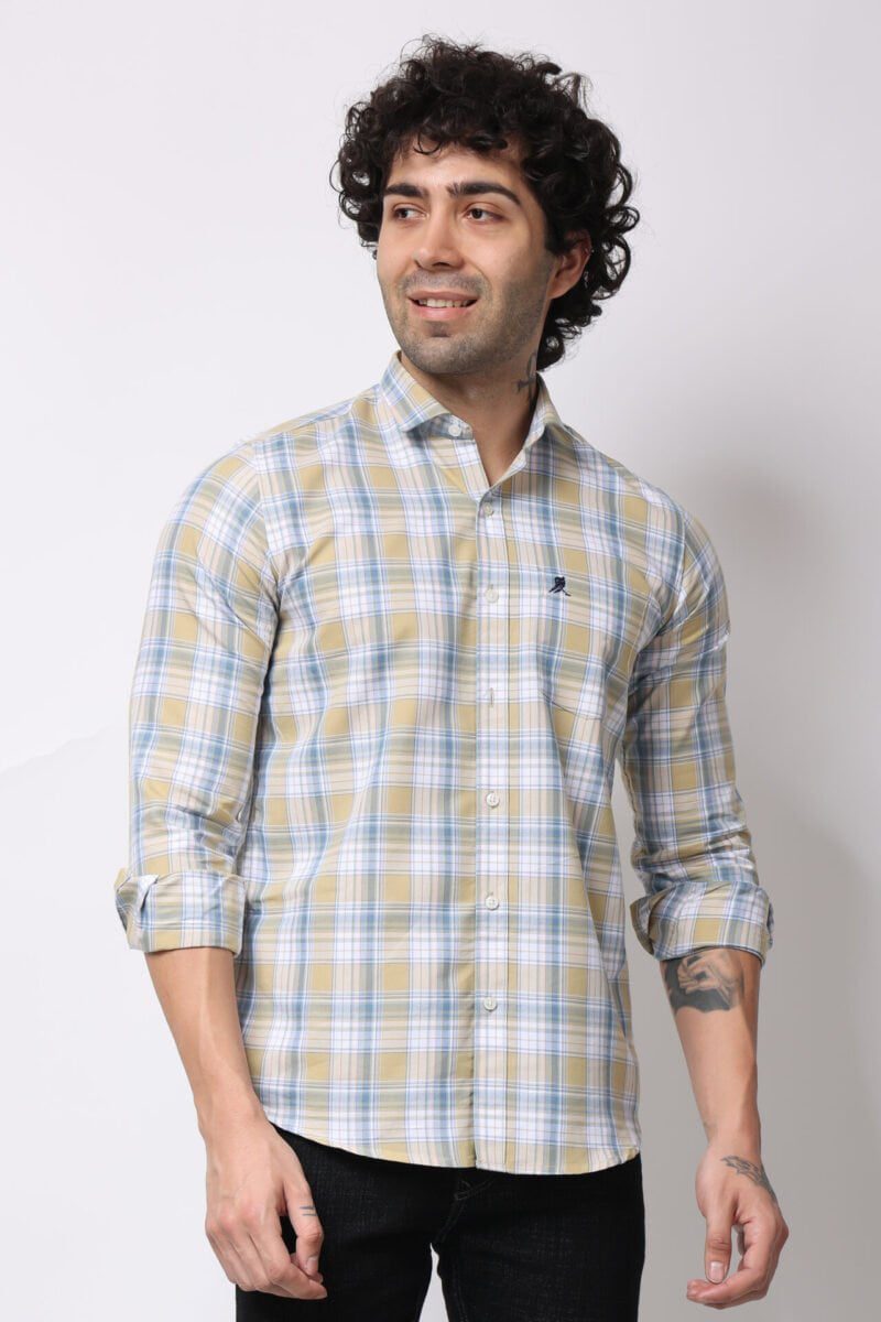 L. Yellow Check Stripes -18087