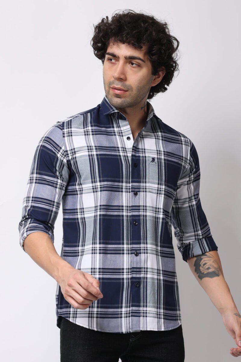 Blue Check with Stripes -18091