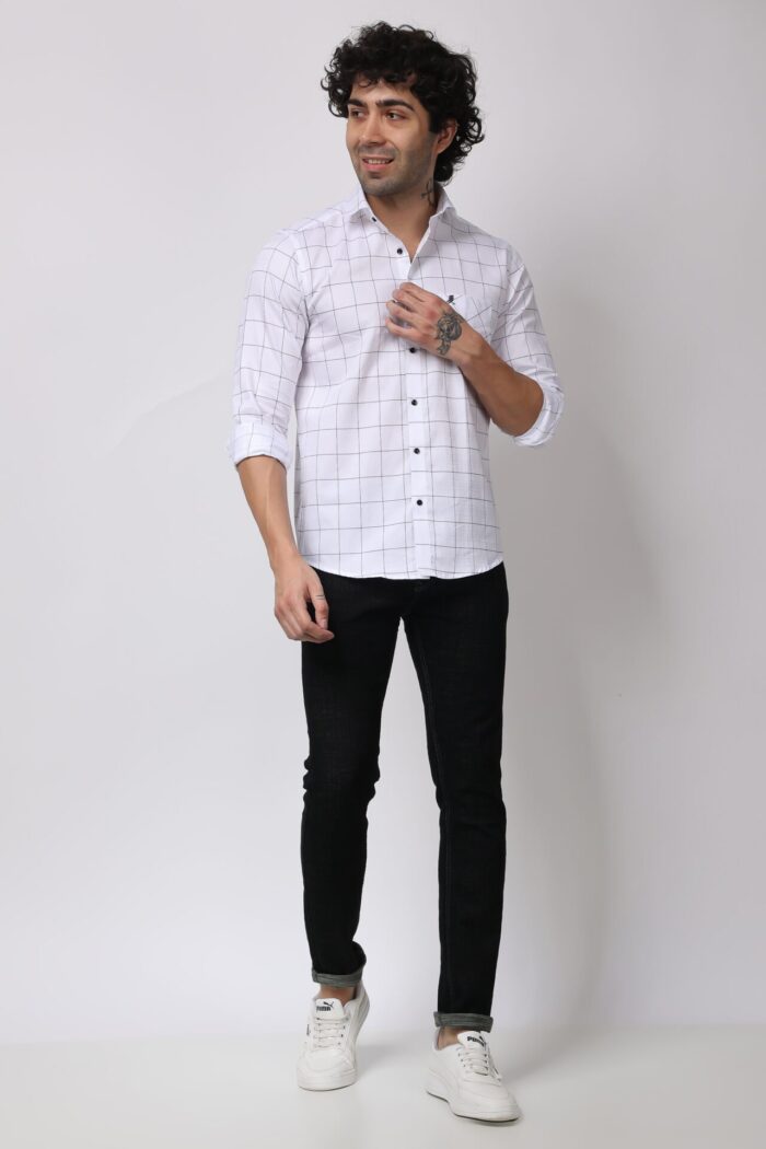 White Check Shirt -17028 - Image 2