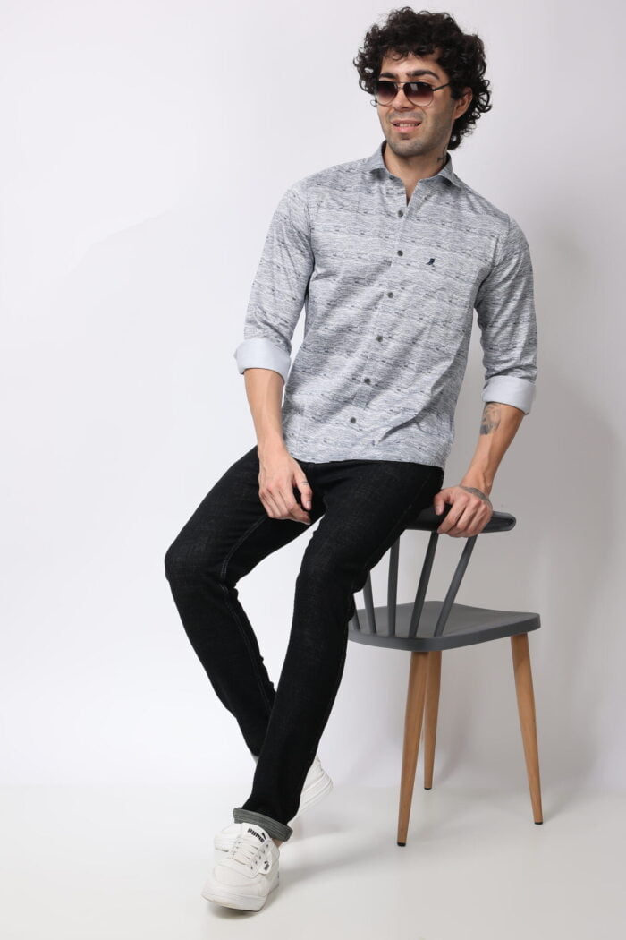 Grey Pattern Shirt -17032 - Image 2