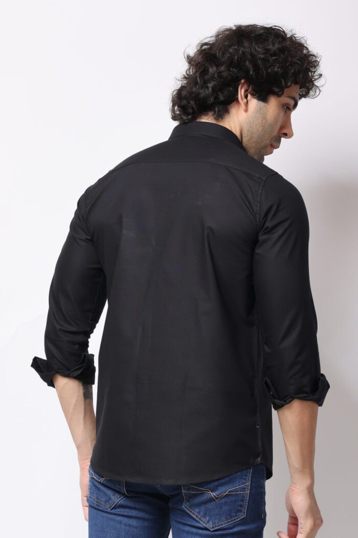 Black Solid Shirt-18080 - Image 4