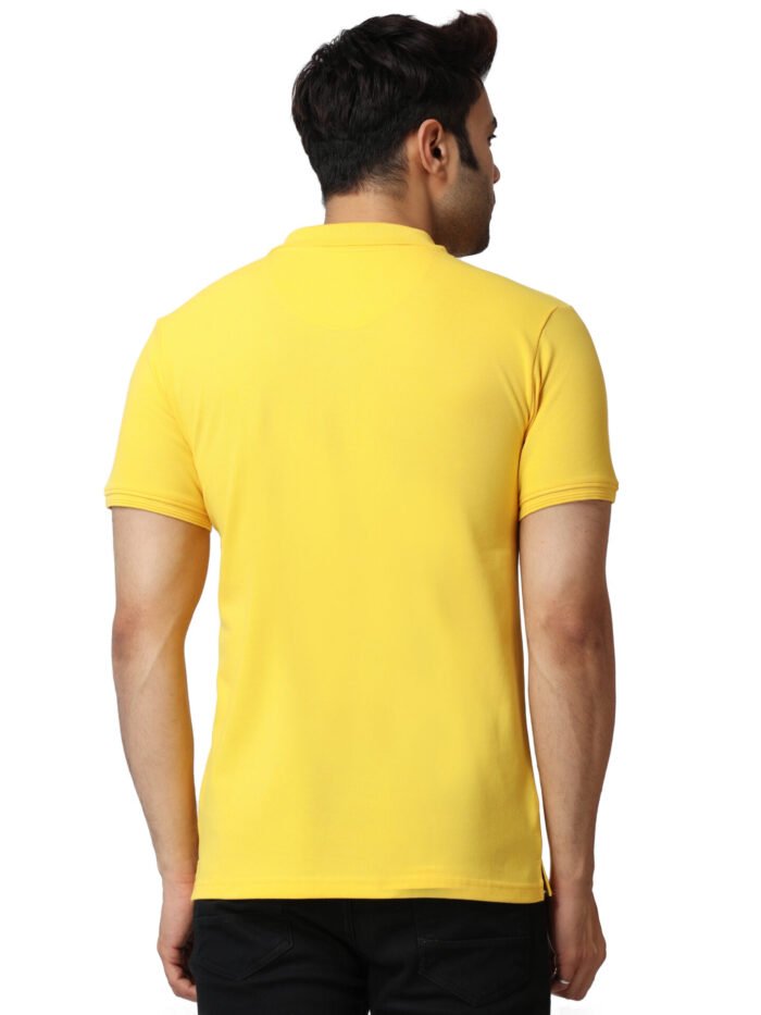 Yellow Polo T-shirt-11002 - Image 3