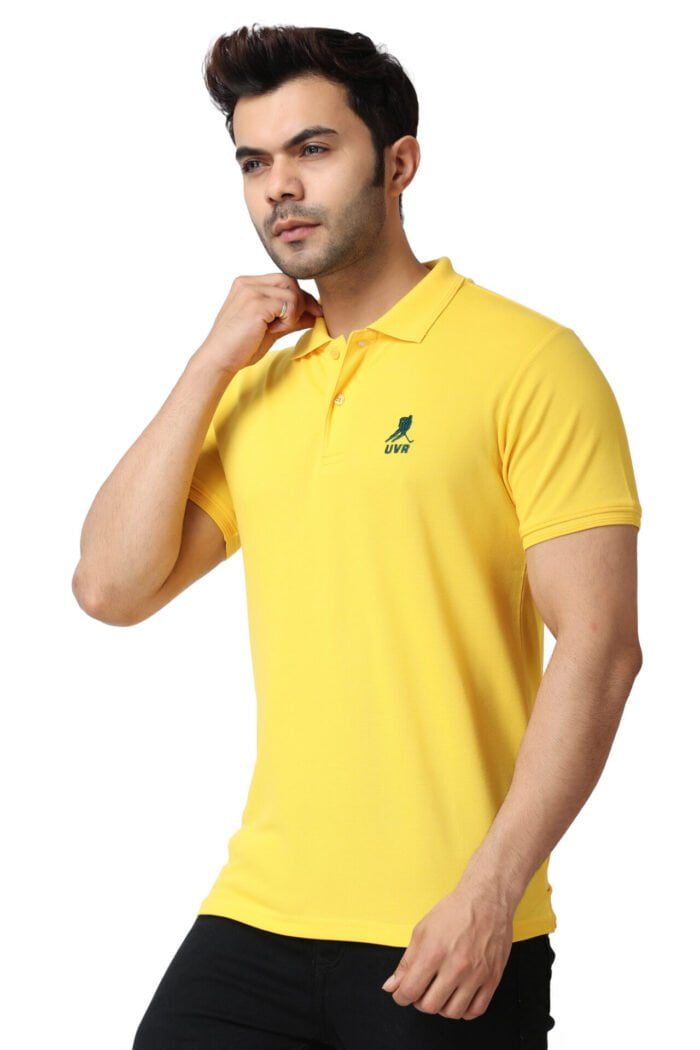 Yellow Polo T-shirt-11002 - Image 4