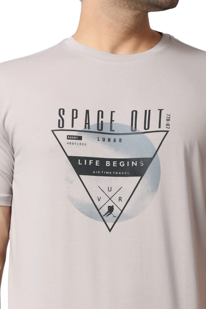 Beige Space Out T-shirt-13007 - Image 2