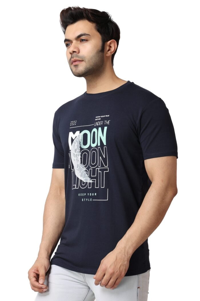 Navy Blue Moon Light T-Shirt-13012 - Image 3