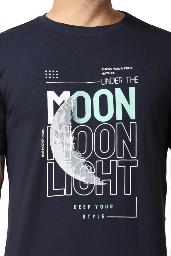 Navy Blue Moon Light T-Shirt-13012 - Image 2