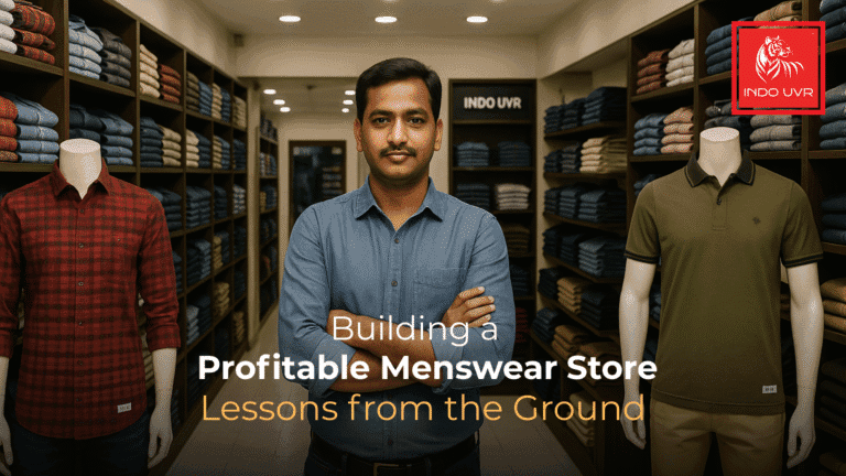 A store manager standing inside indouvr store